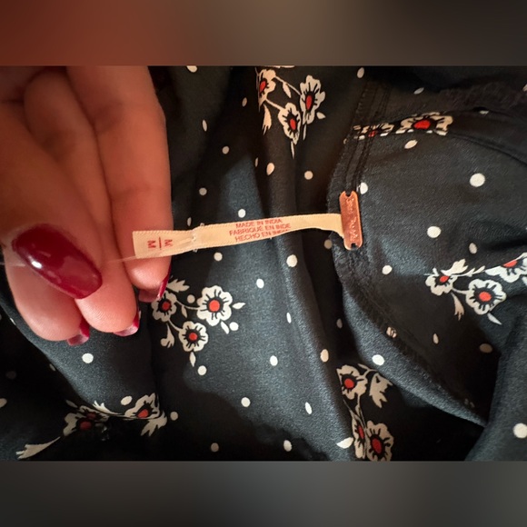 Free People Haven Midi Dress Black Combo Floral Embroidered Backless Size M NWT - Picture 13 of 16